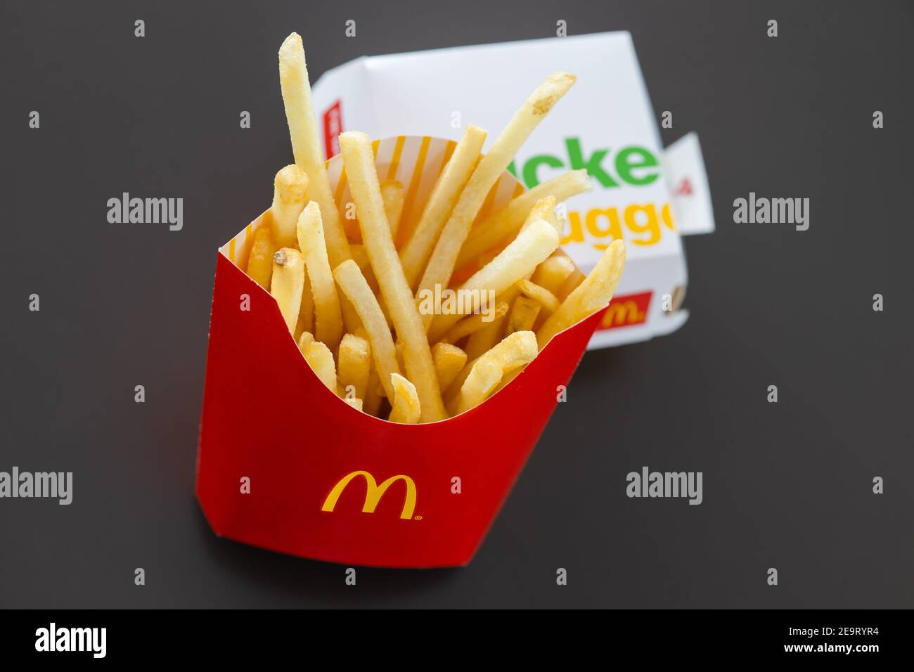 McDonald's French fries fastfood set, Most popular American style meal, McDonald's operates morethan 30,000 restaurants worldwide.30 December 2020, Ba Stock Photo