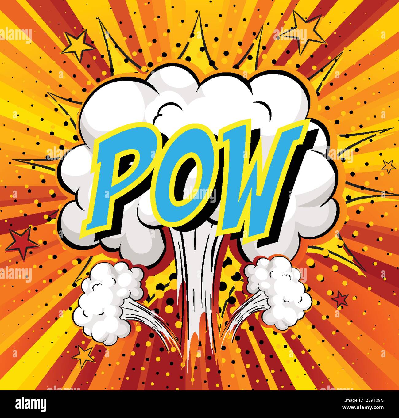 Word Pow on comic cloud explosion background illustration Stock Vector ...