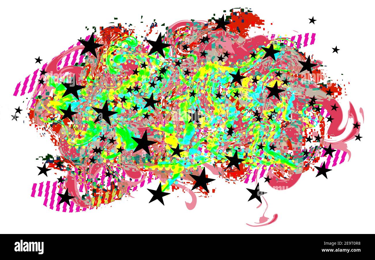 Beautiful abstract spot graffiti vector illustration isolated layers on white background. Stock Vector