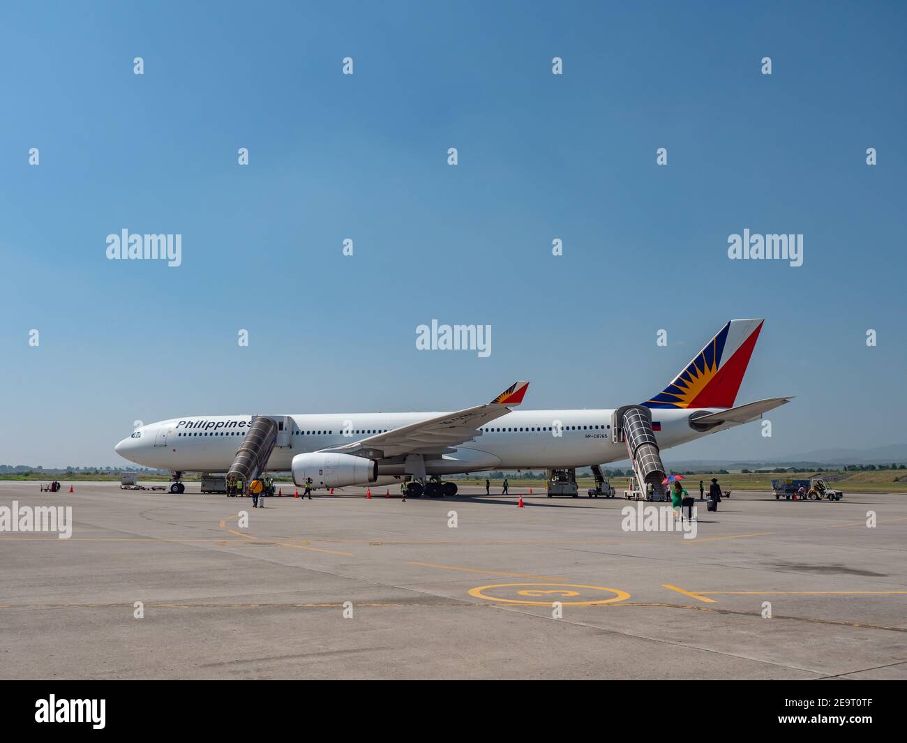 Philippine Airlines Airbus A330 on General Santos Airport in General Santos City, South Cotabato, Philippines. Stock Photo
