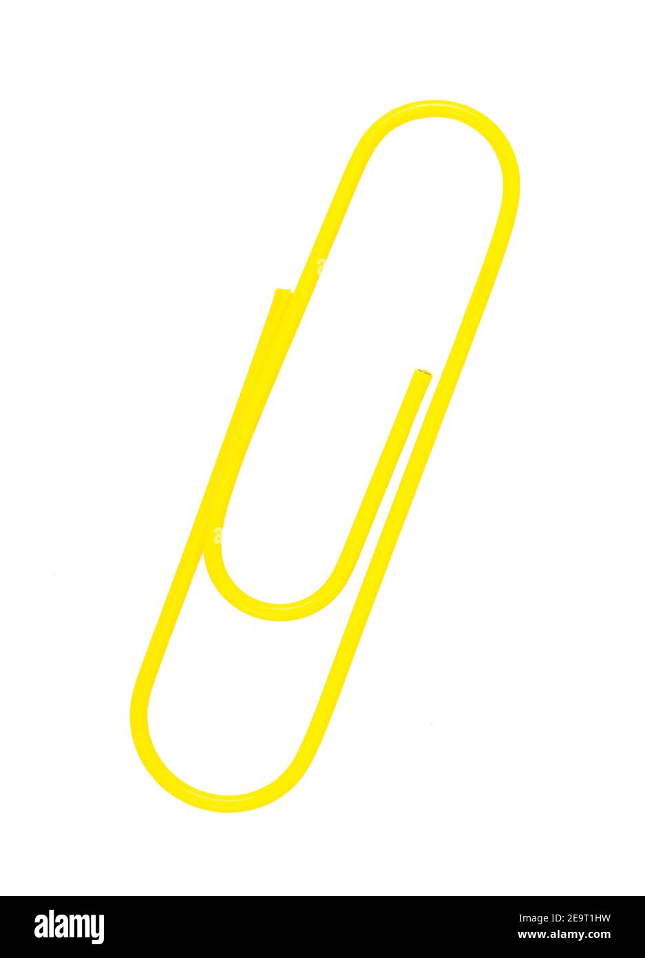 yellow paper clip on a white background Stock Photo Alamy