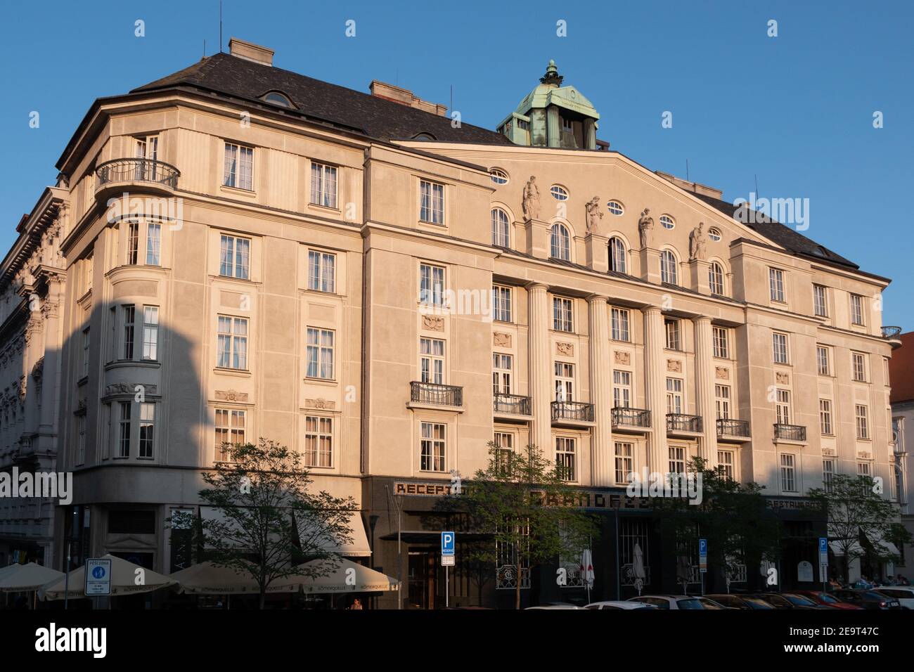 Brno, Moravia, Czech Republic - September 12 2020: Hotel Grandezza Exterior Facade on the Zelny Trh Cabbage Market. Stock Photo