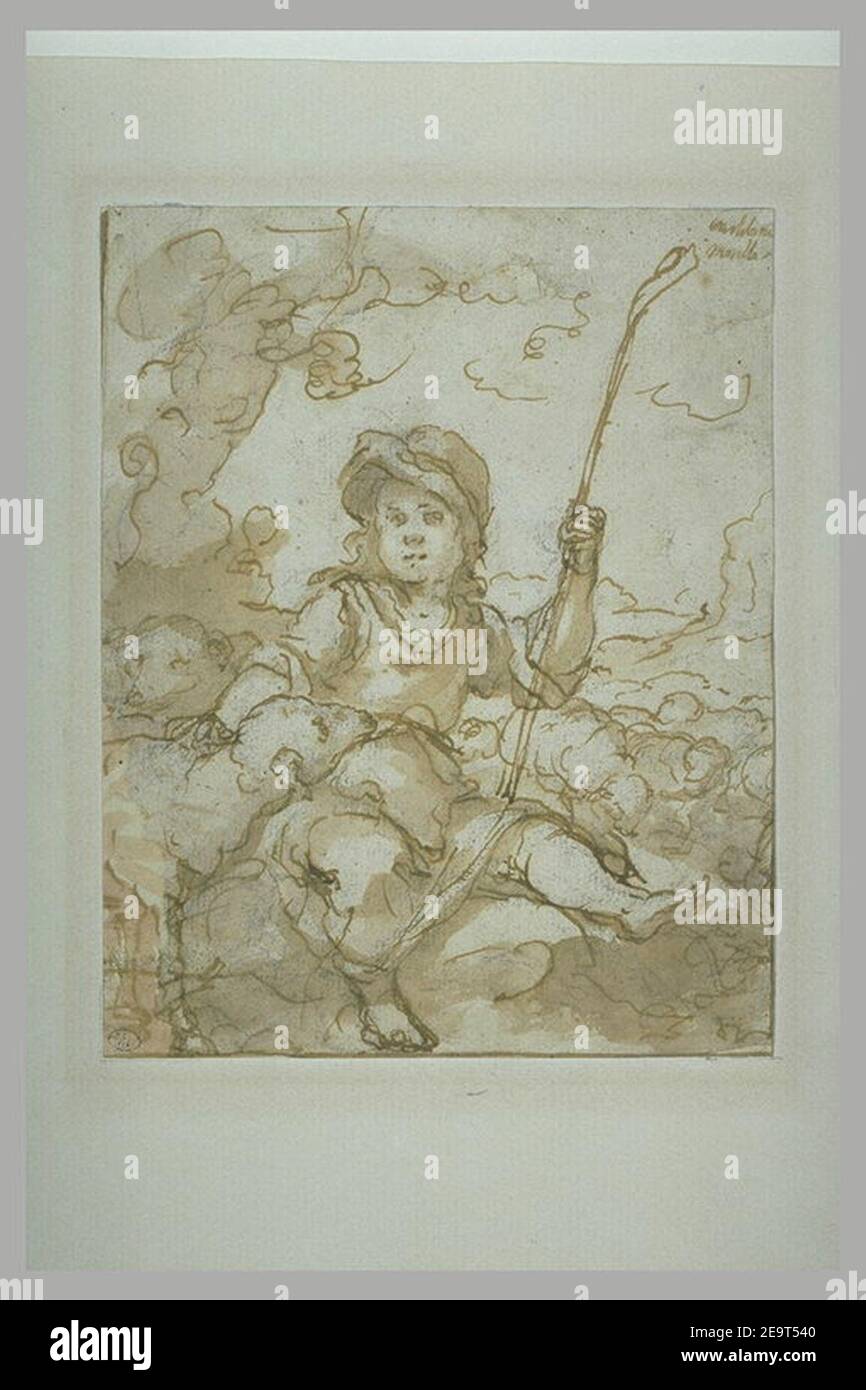 Murillo Le Bon Pasteur enfant, INV 18439.2, Recto Stock Photo Alamy