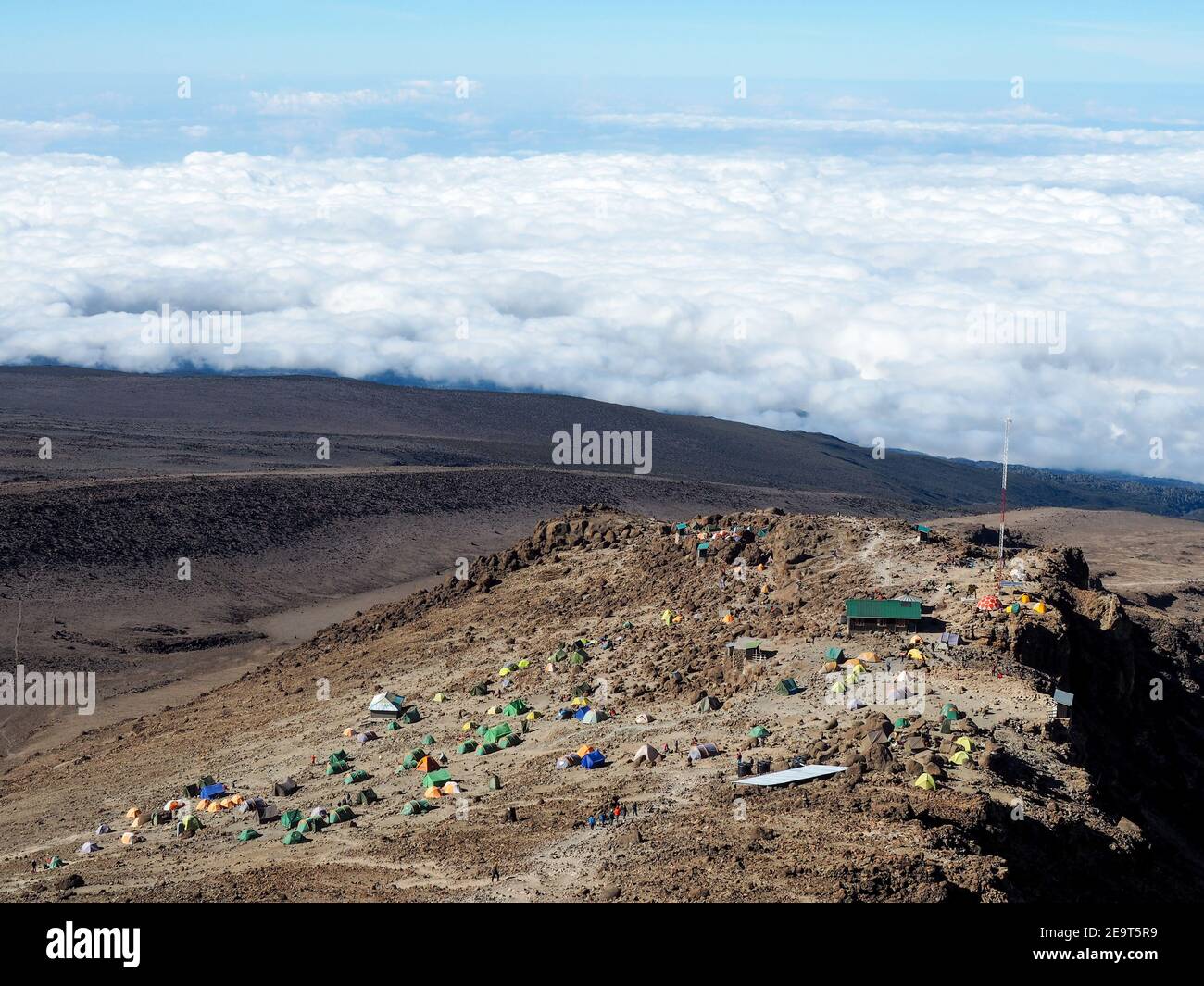 A view from above the kilimanjaro base camp kilimanjaro the tallest ...