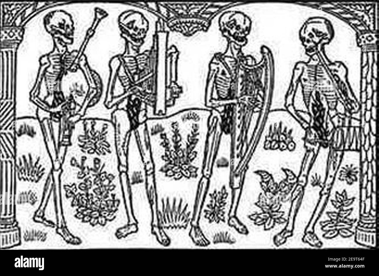 Muscians at the Dance of Death. Stock Photo