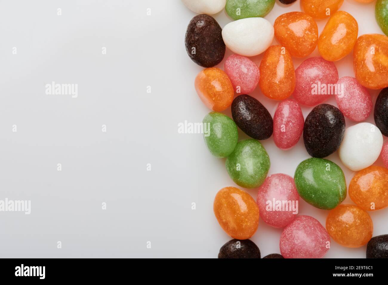 Round colorful candies background macro close up view Stock Photo