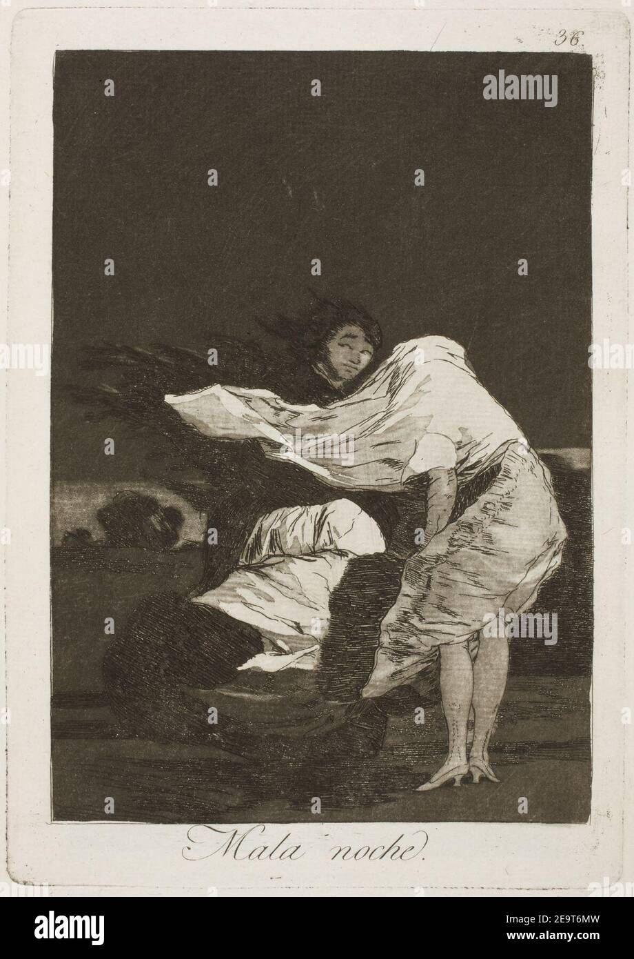 Goya - Caprichos - No. 36 - Mala noche. Stock Photo