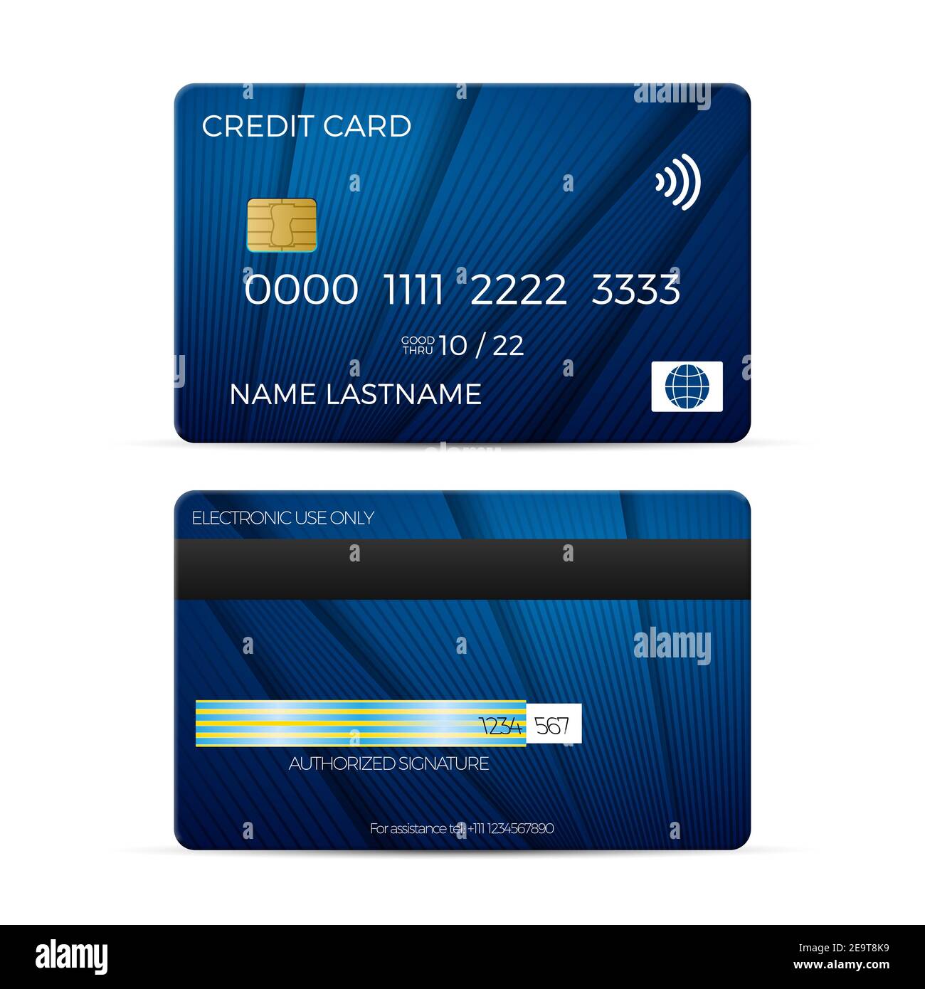 Credit card on a white background. Vector illustration Stock Photo - Alamy