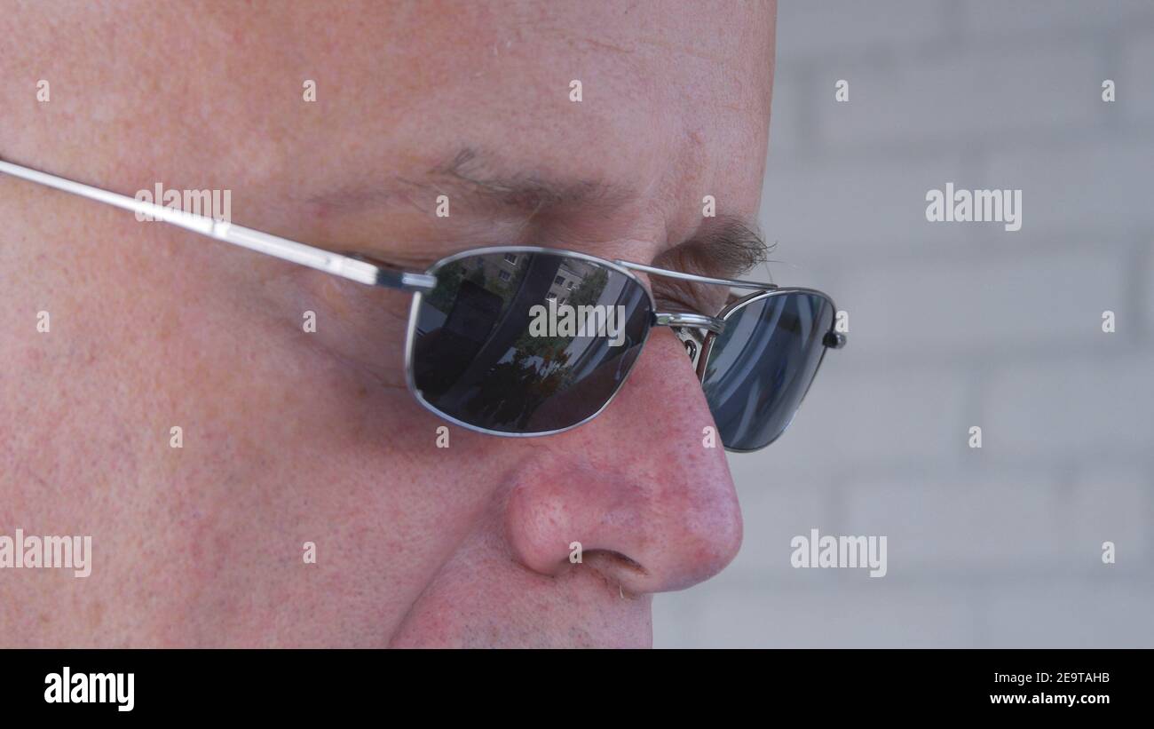 Bodyguard Image Wearing Black Sunglasses Doing a Security Job Stock