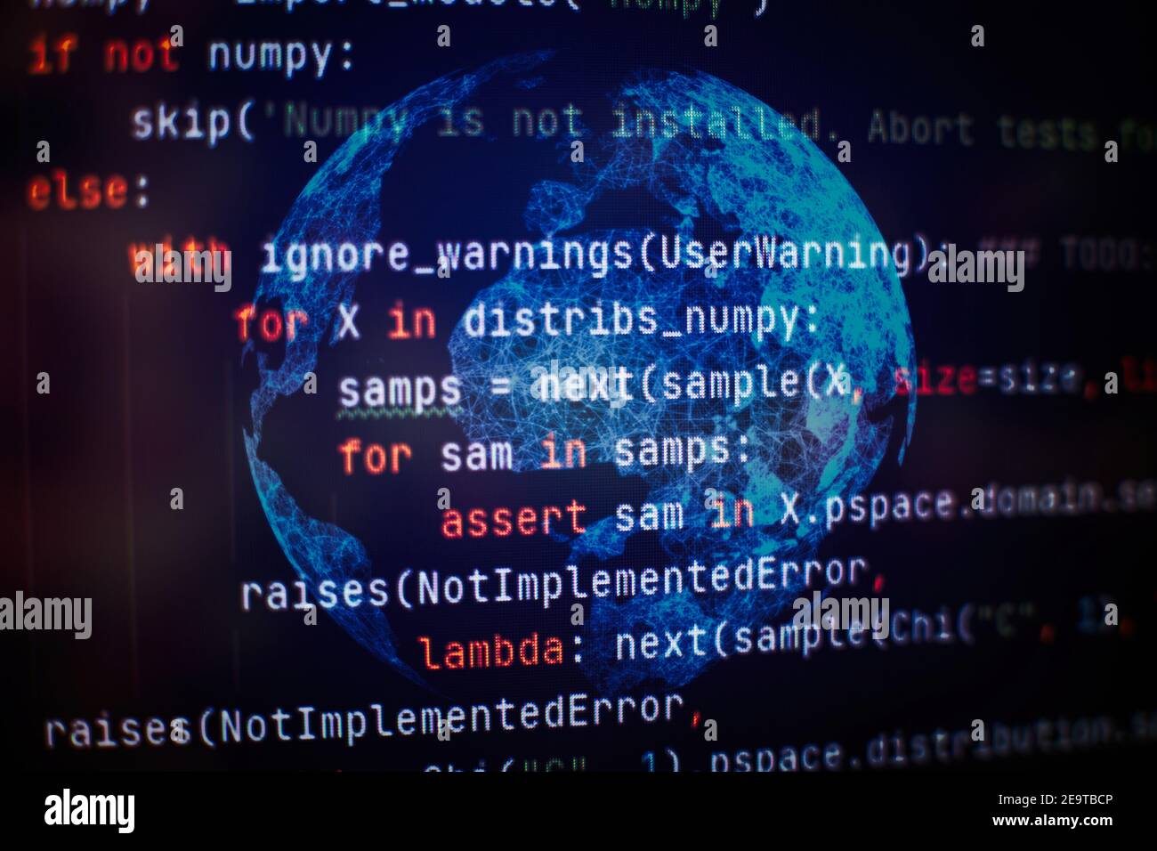 Abstract computer script code. Programming code screen of software ...
