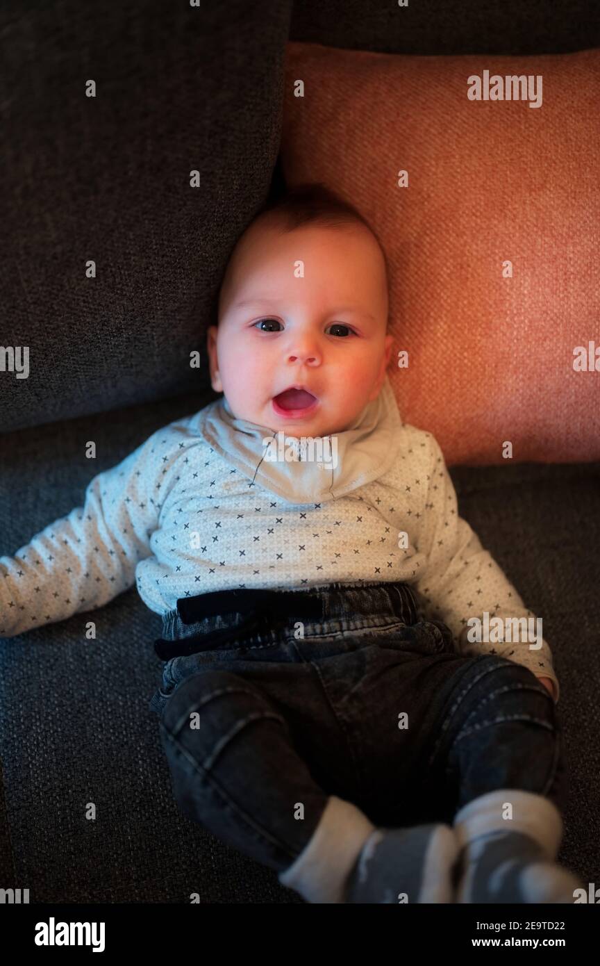 Closeup portrait of cute little baby Stock Photo - Alamy