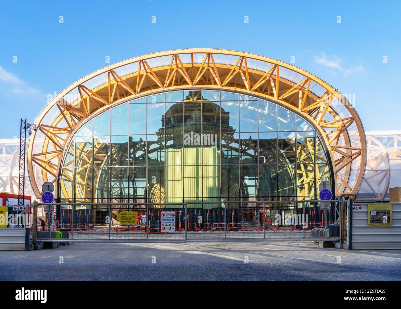 Construction of the Ephemeral Grand Palais - Paris, France Stock Photo
