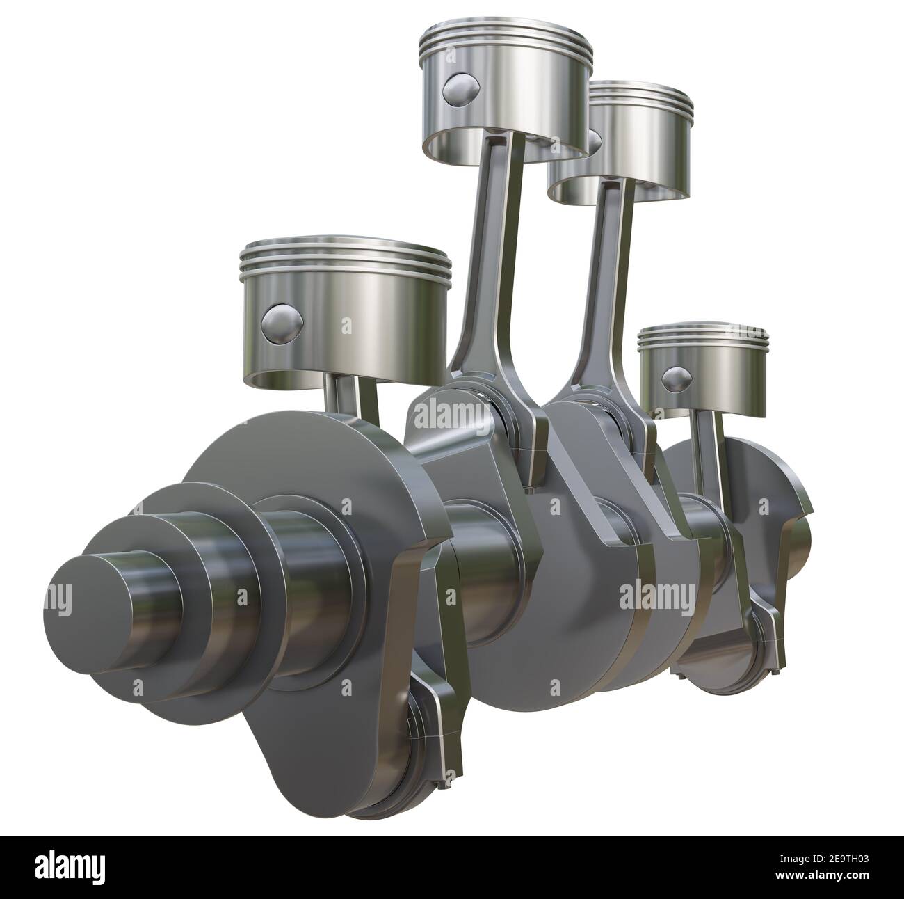 Metal crankshaft and 4 pistons with connecting rods Stock Photo Alamy