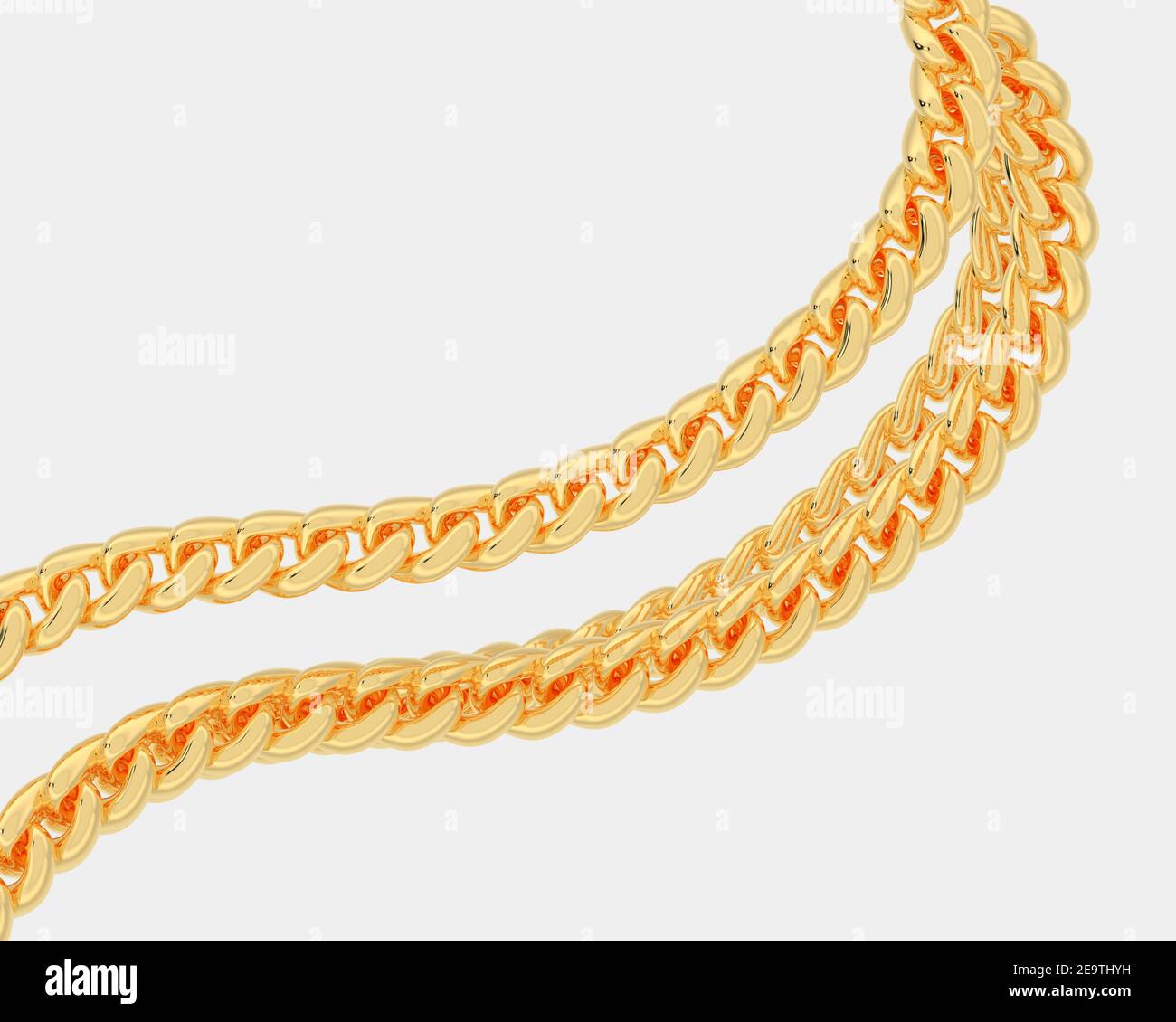 Gold chain isolated on white background. 3d rendering illustration Stock Photo Alamy
