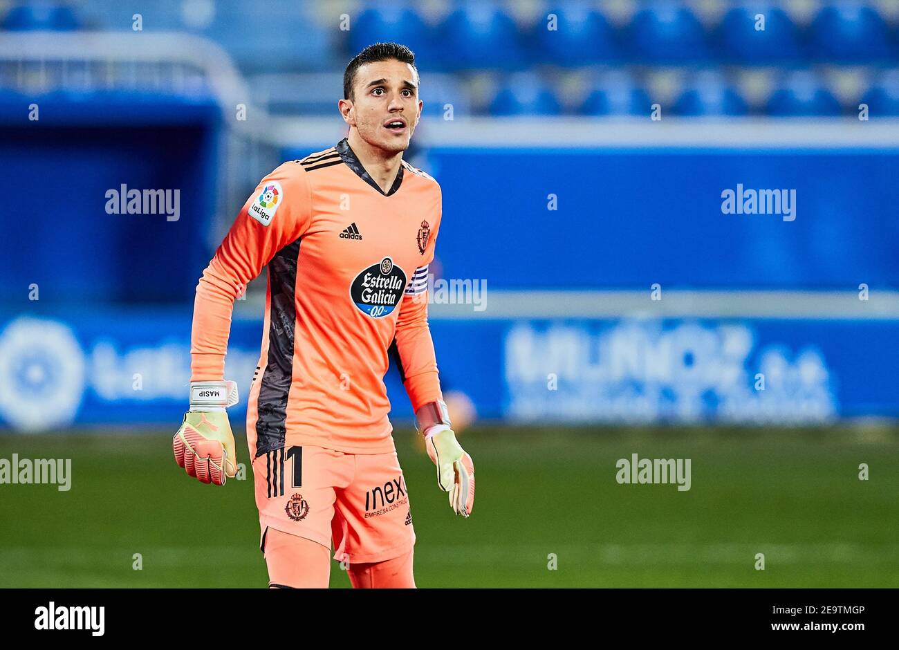 Jordi Masip of Real Valladolid during the Spanish championship La Liga  football match between Deportivo Alaves and Real Valladolid CF on February  5, 2021 at Mendizorroza stadium in Vitoria, Spain - Photo