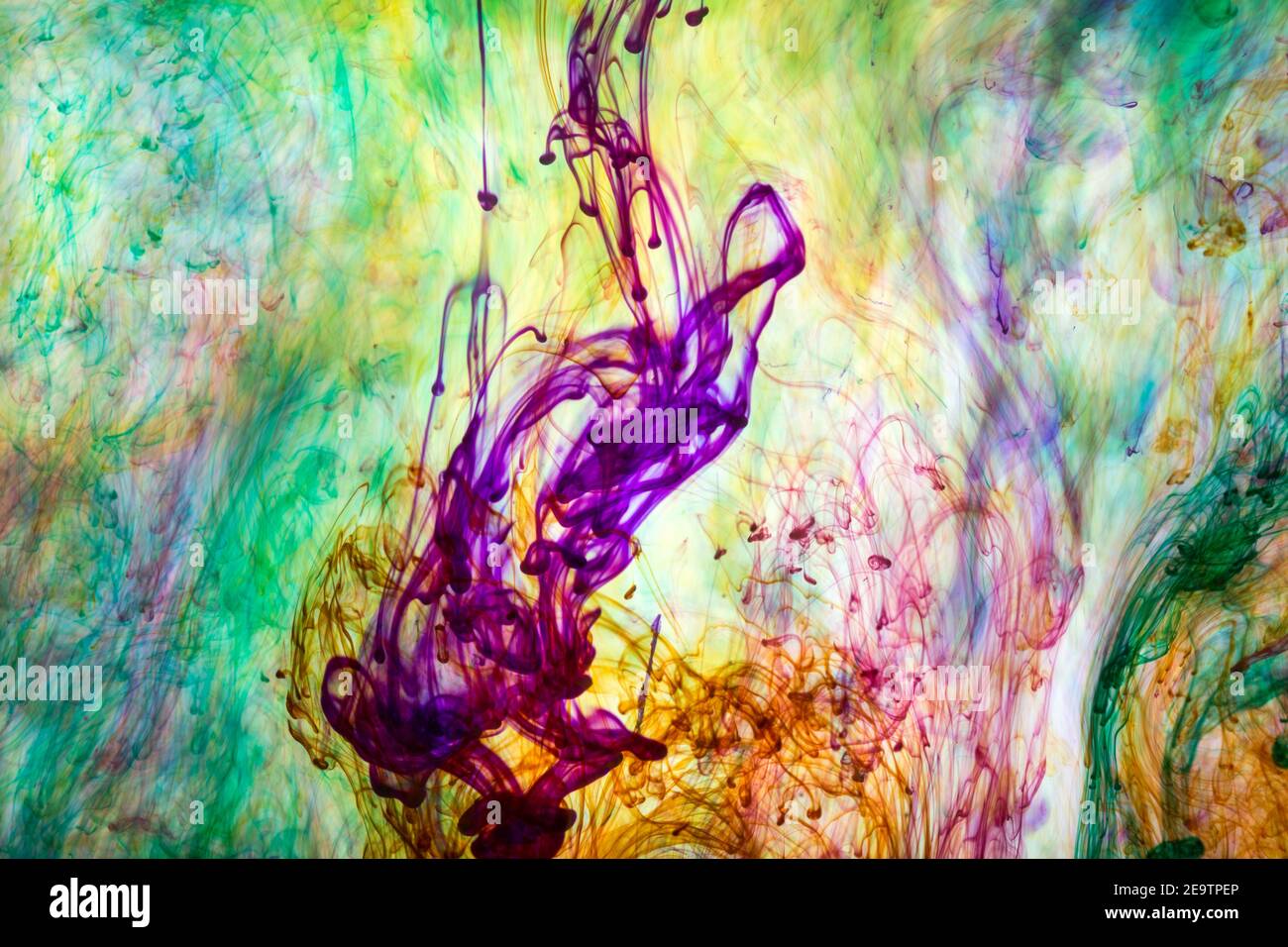 Acrylic colors and ink in water. Abstract background Stock Photo Alamy