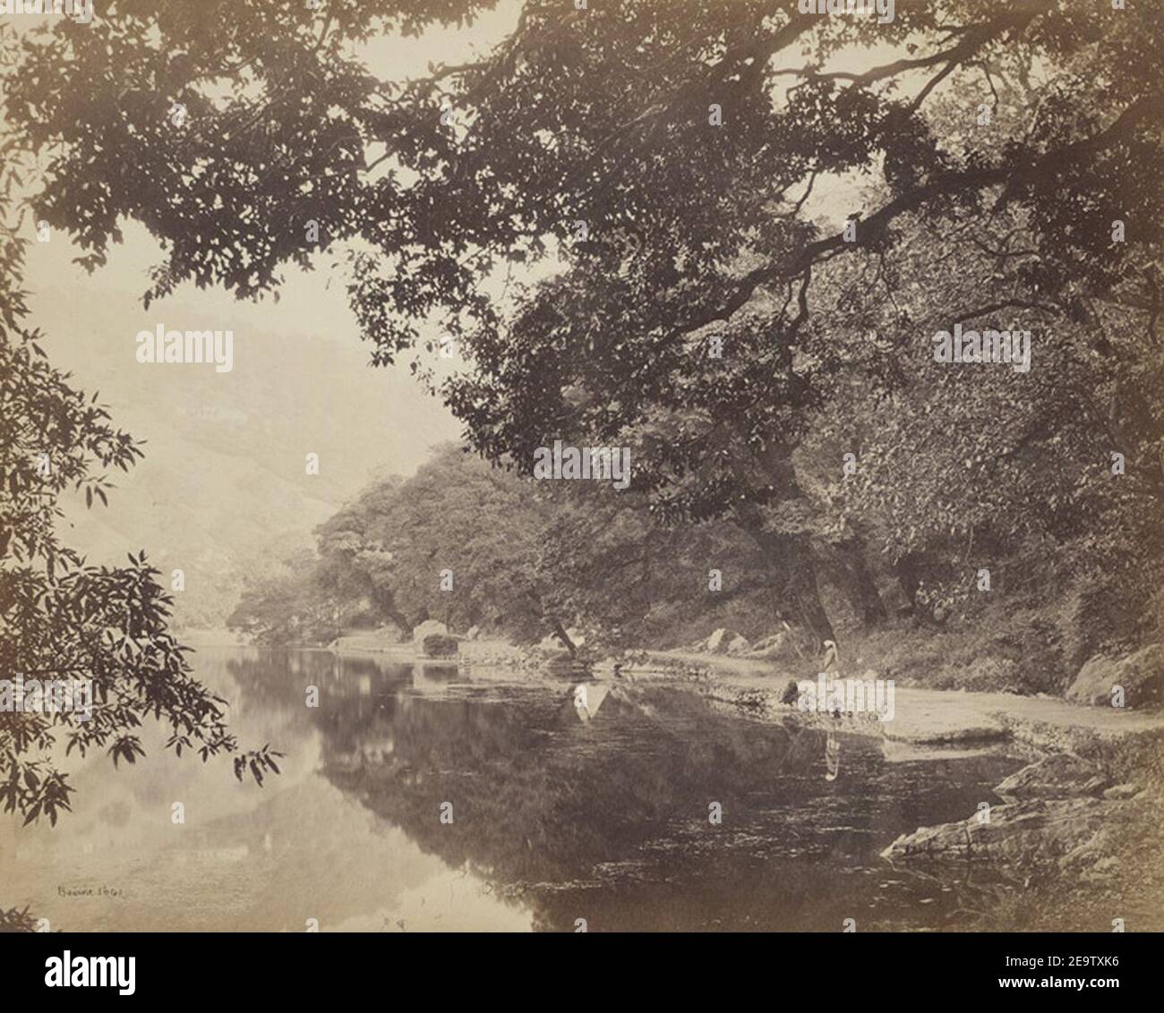 Nainital lake, towards Mallital,1865. Stock Photo