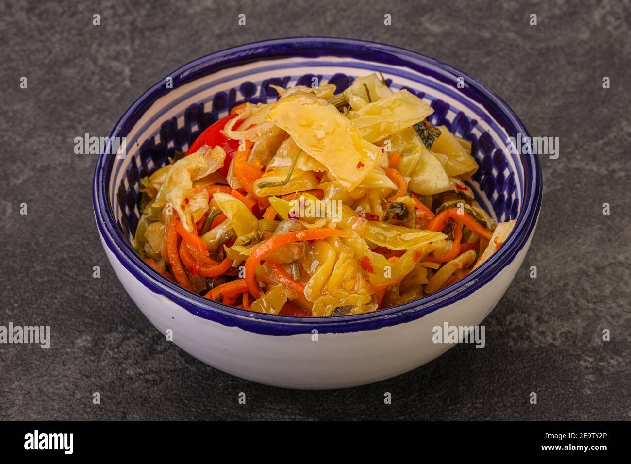 Spicy pickled cabbage with carrot and chili pepper Stock Photo Alamy