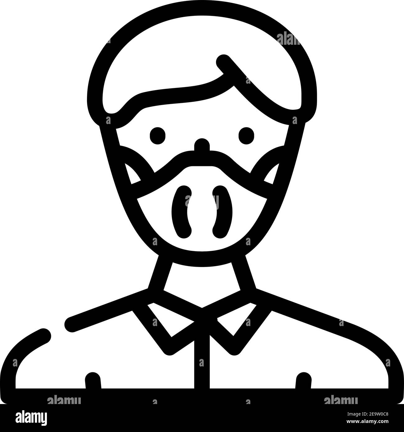facial protective mask line icon vector illustration Stock Vector