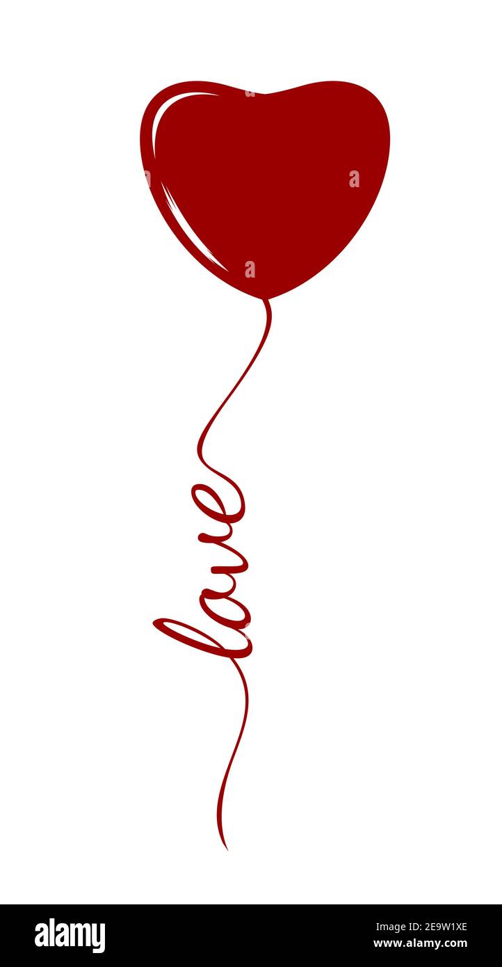 Heart shape red balloon Stock Vector Images - Alamy