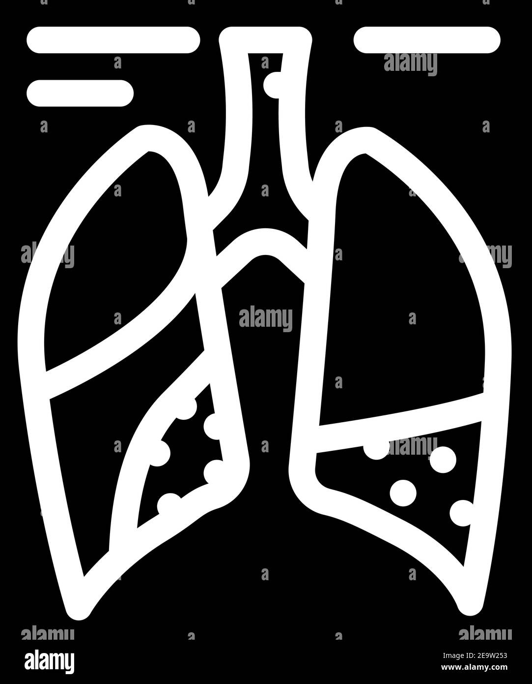 complications or pneumonia glyph icon vector illustration Stock Vector