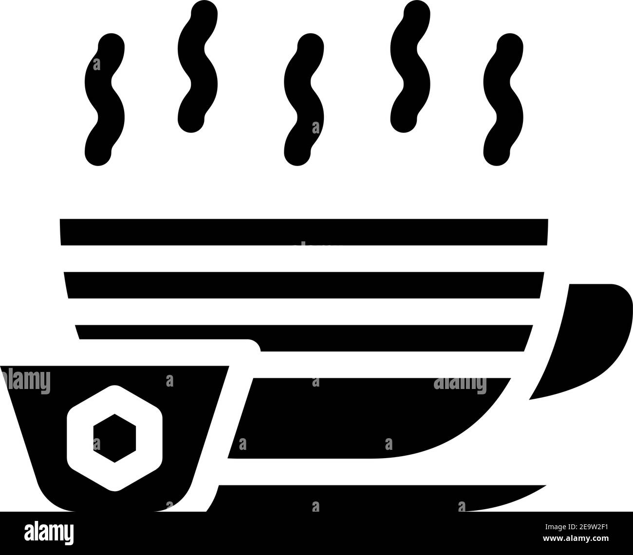 tea with honey glyph icon vector illustration Stock Vector