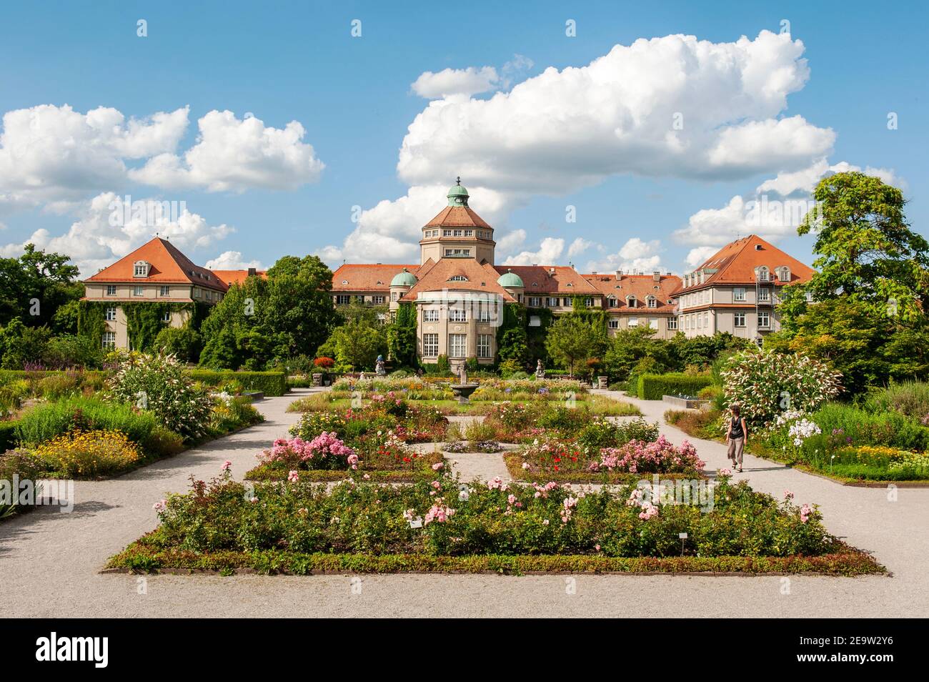 Munich-Germany, August 4, 2019: Botanical garden, Nymphenburg Castle In Munich Stock Photo
