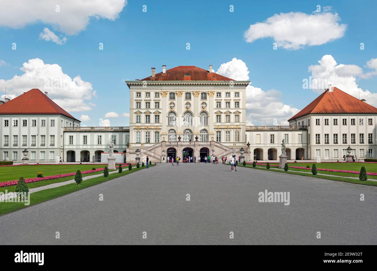 Munich-Germany, August 4, 2019: Nymphenburg Castle, Baroque style, Munich, Bavaria. Germany, 17th century Stock Photo