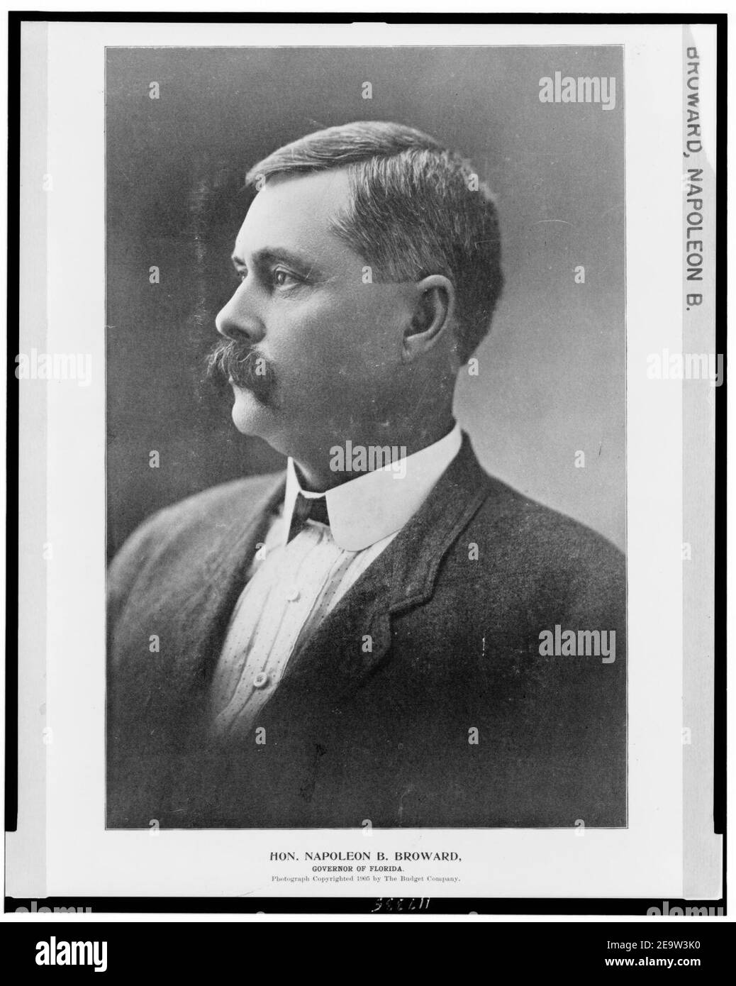Napoleon B. Broward, head-and-shoulders portrait, left profile Stock Photo