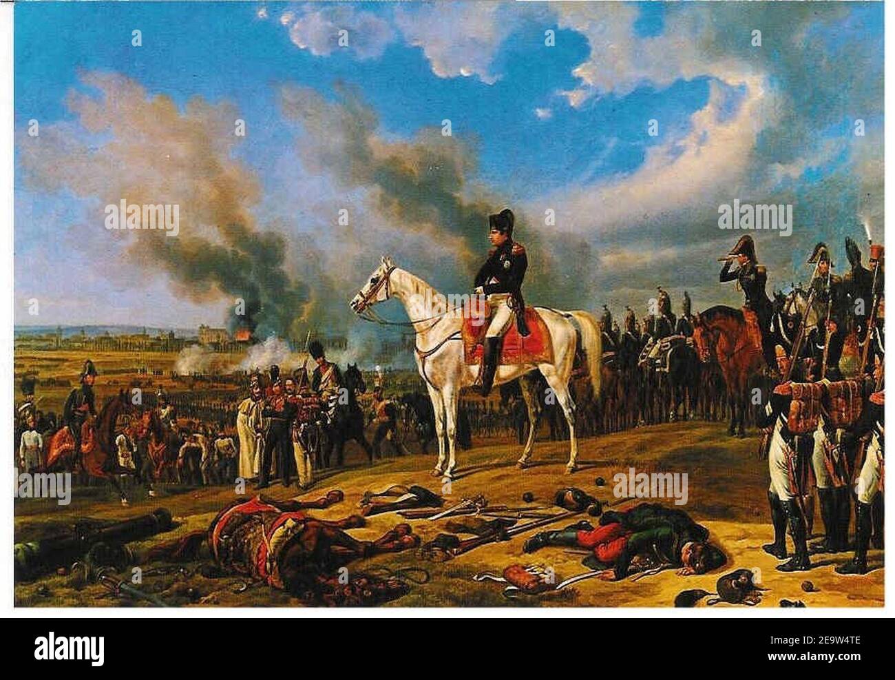 Napoleone il 23 aprile 1809 davanti a Ratisbona. Stock Photo