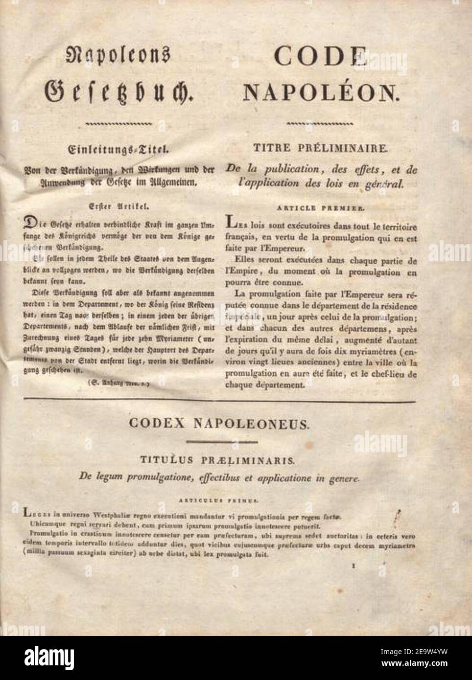 Napoleons Gesetzbuch 3. Stock Photo