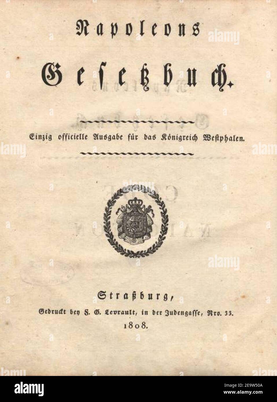 Napoleons Gesetzbuch 1. Stock Photo
