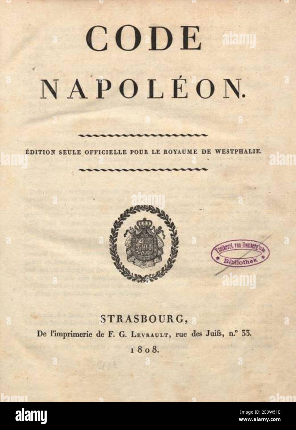 Napoleons Gesetzbuch 2. Stock Photo