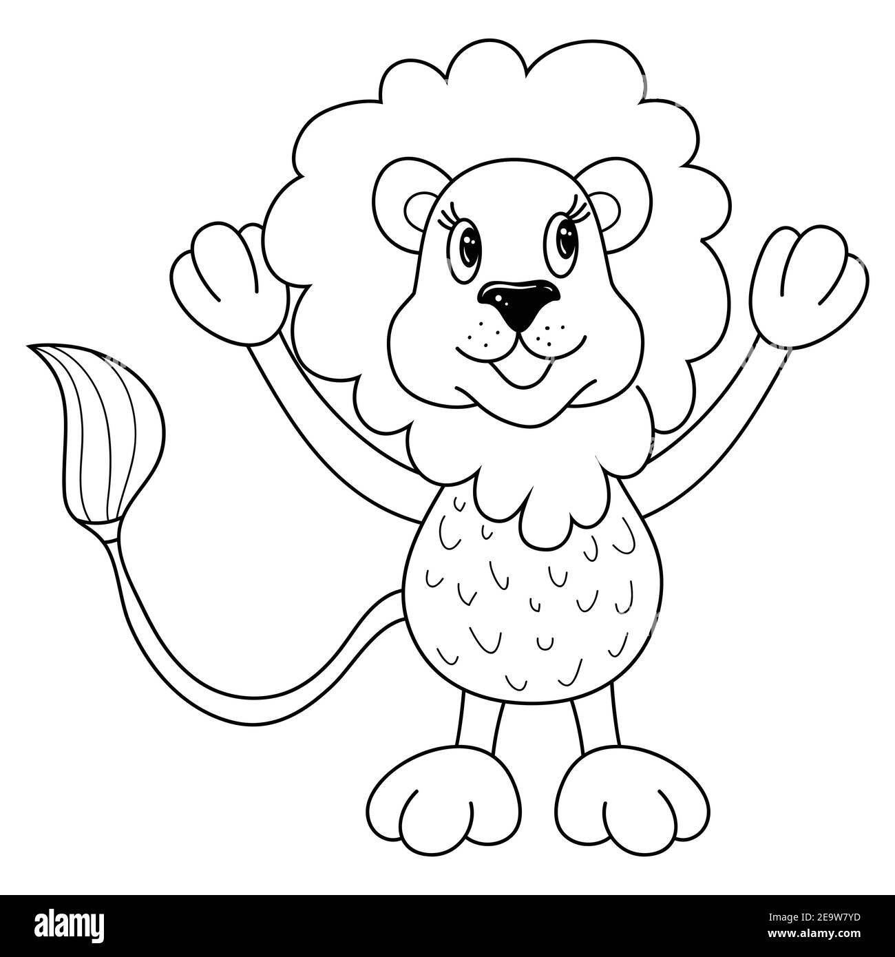 A cute cartoon lion image for relaxing  art style illustration  for print Stock Vector Image & Art - Alamy