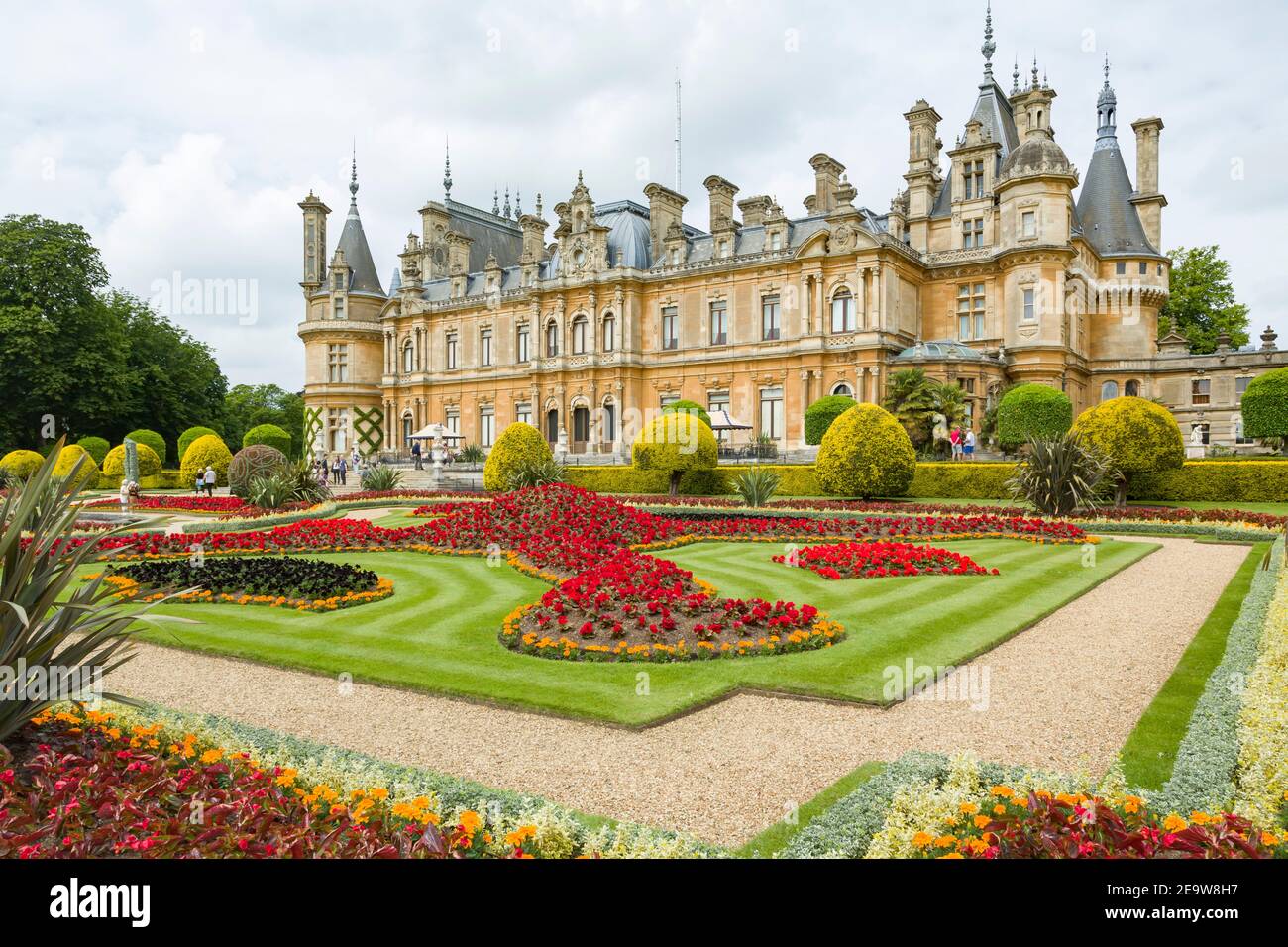BUCKINGHAMSHIRE, UK - June 25, 2015. Waddesdon Manor house and gardens, an English country house in Buckinghamshire, UK Stock Photo