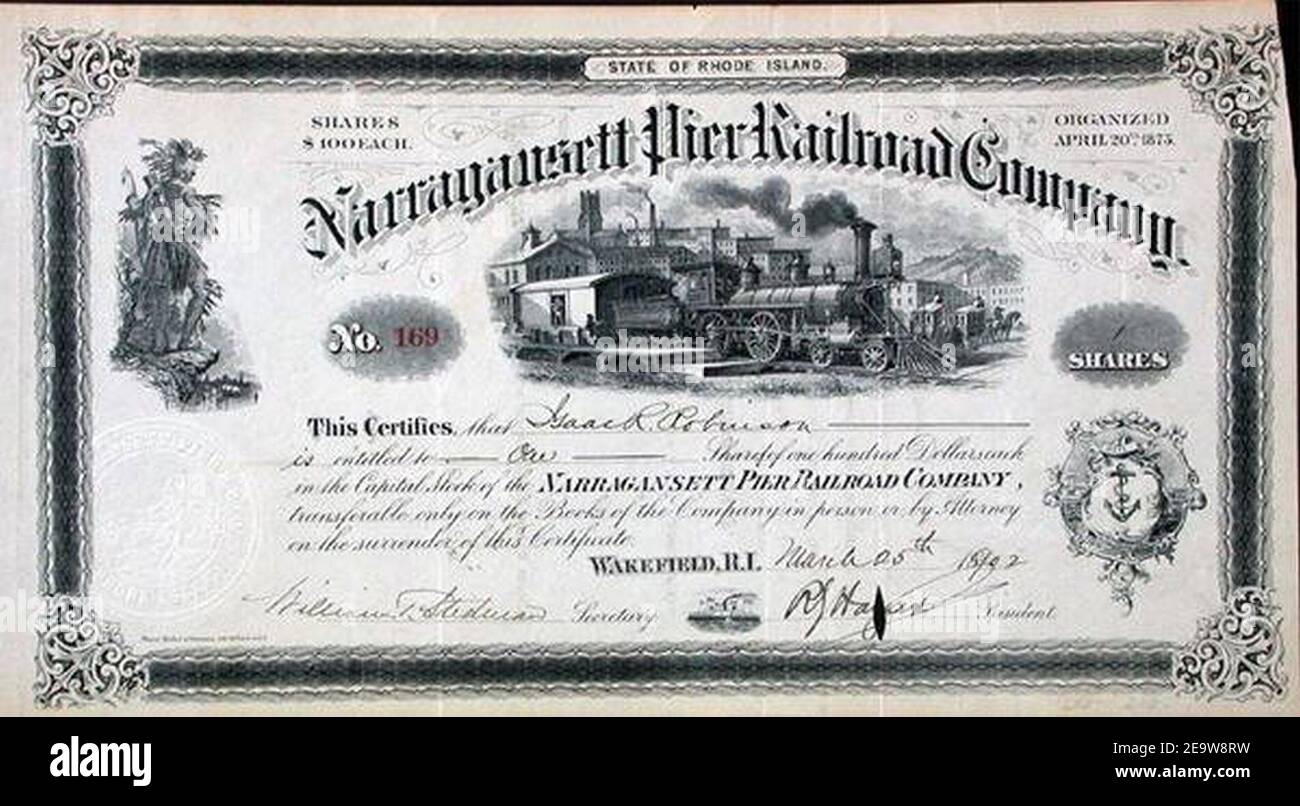 Narragansett Pier Railroad Company, 1902 Stock Photo Alamy