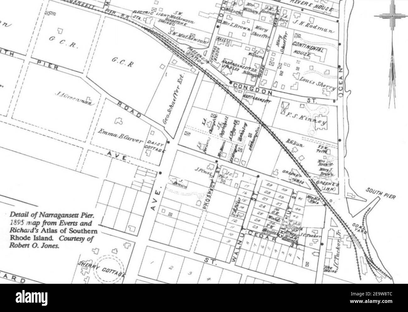 Narragansett Pier Railroad. Everts and Richard's Atlas of Southern
