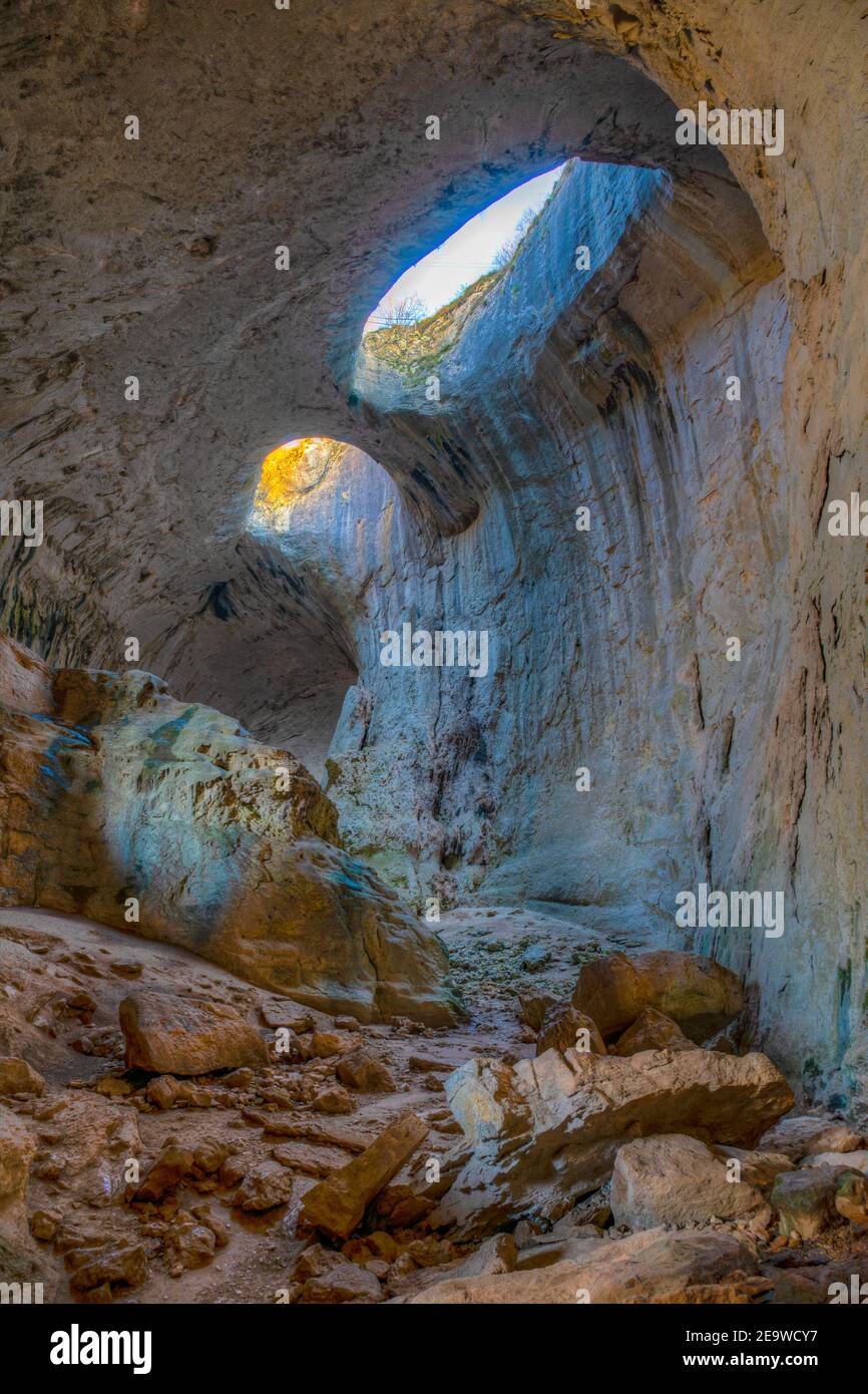 Prohodna Prohodna cave in Bulgaria famous for the God's eyes holes in the ...