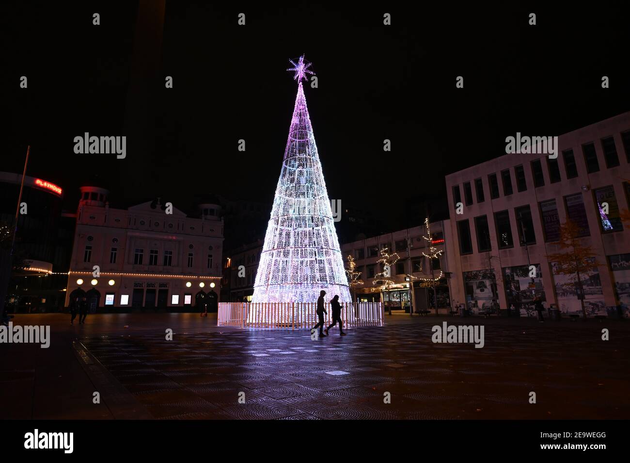 Williamson Square Christmas tree, Liverpool 2020 Stock Photo
