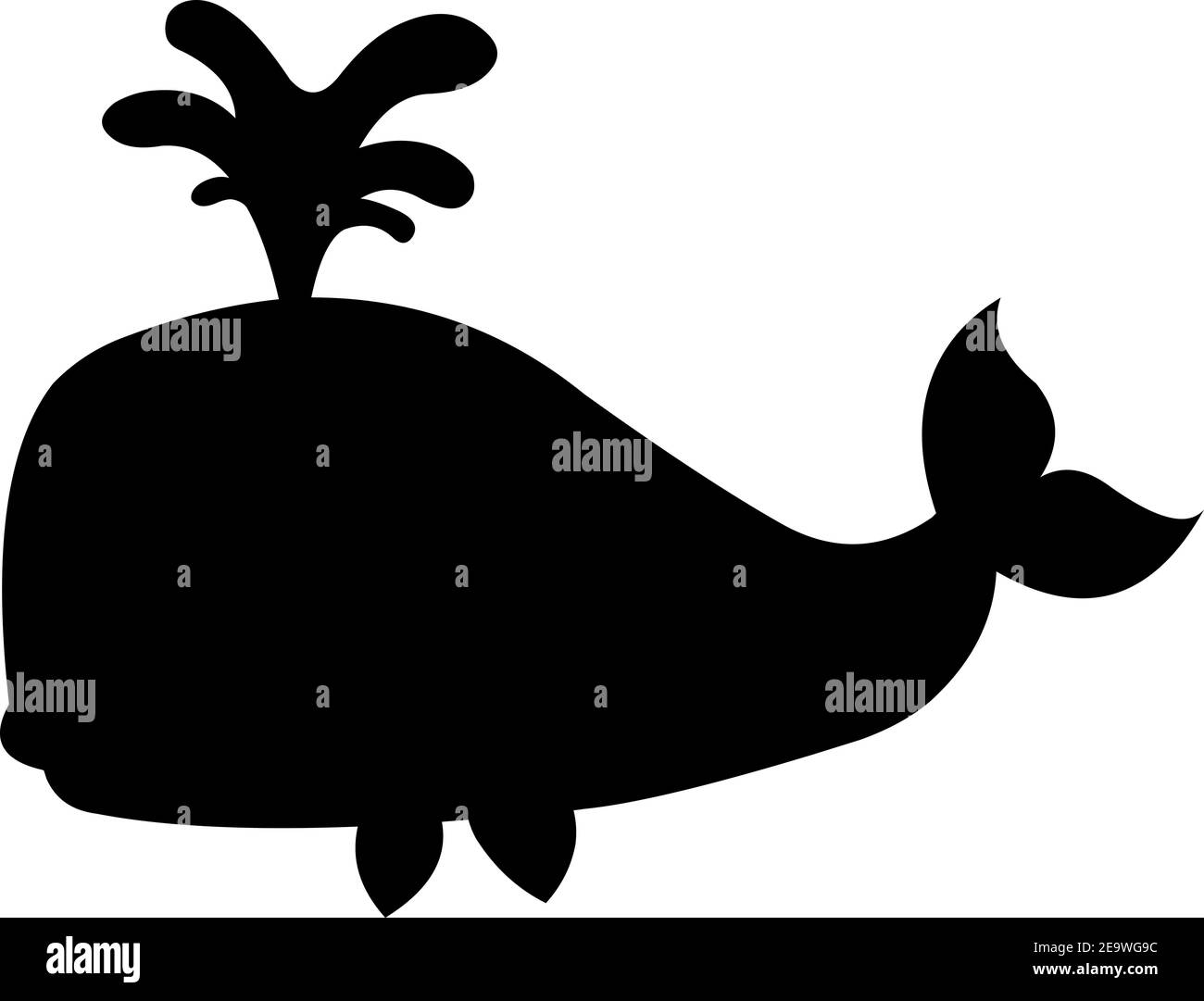 Vector illustration of the silhouette of a whale Stock Vector