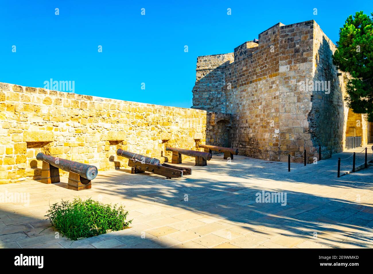 Courtyard of the Larnaca castle on cyprus Stock Photo