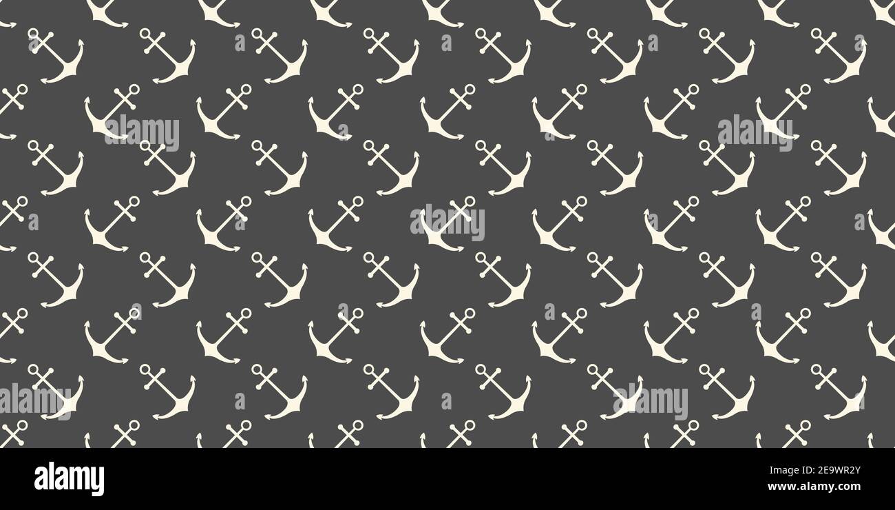 Nautical seamless pattern with geometric ship anchors Stock Vector