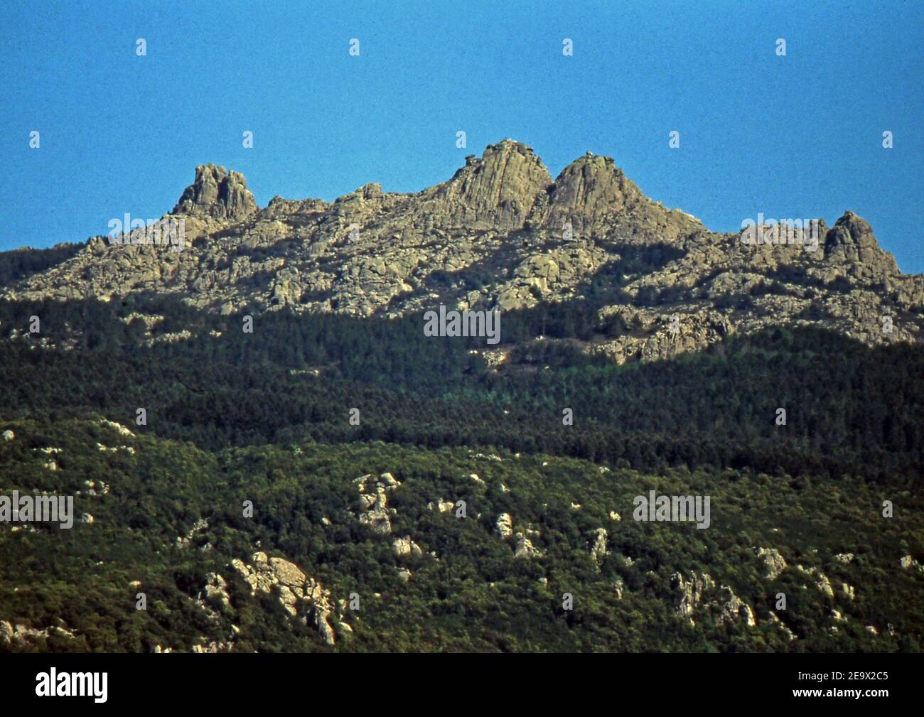 The top of Mount Limbara, mt 1362, Sardinia, Italy (scanned from colorslide) Stock Photo