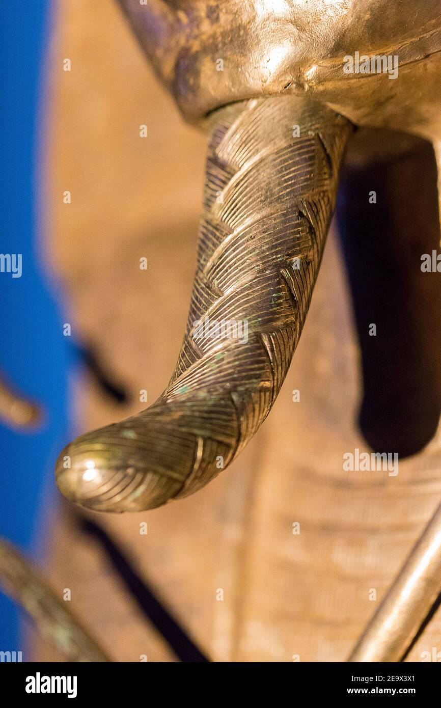 Egypt, Cairo, Egyptian Museum, coffin found in the royal necropolis of Tanis, burial of the king Psusennes I . The beard, silver, gold and glass. Stock Photo