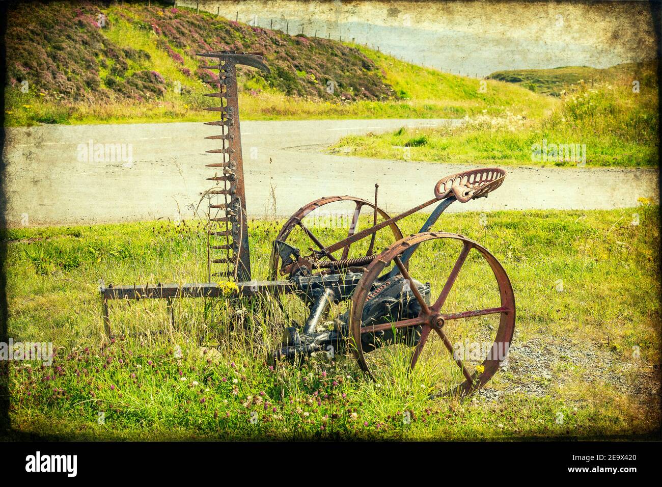 Antique McCormick HorseDrawn Hay Mower Stock Photo Alamy