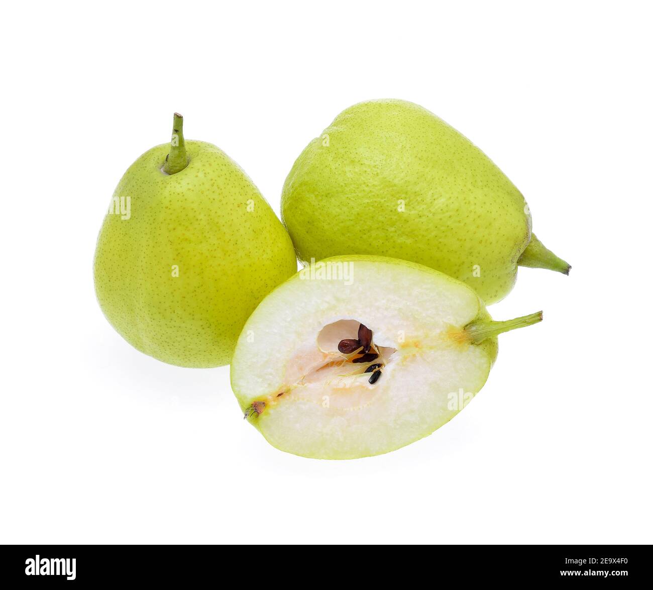 Green pear isolated on white background Stock Photo - Alamy