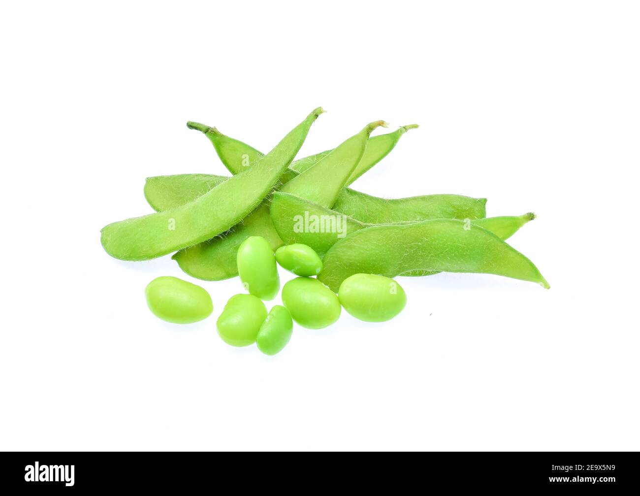 green soybeans isolated on white background Stock Photo Alamy