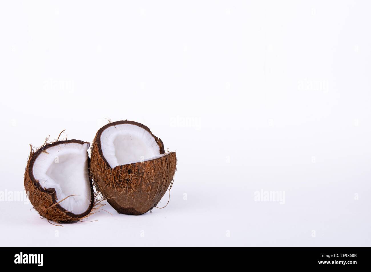 Cracked Coconut. Stock Photo