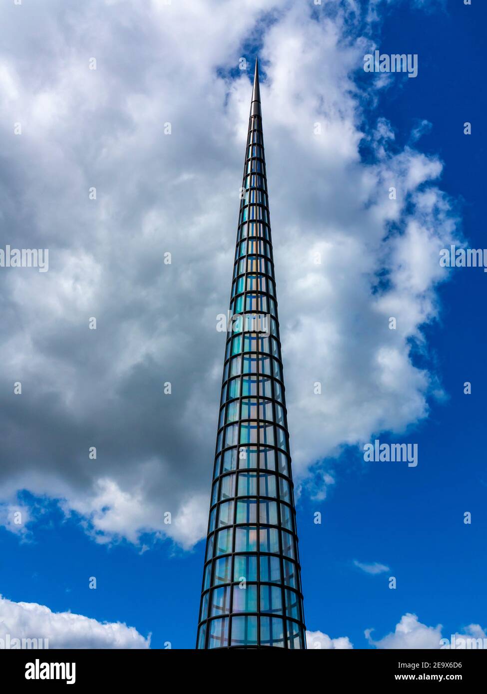 A Needle Woman: Galaxy Was A Memory, Earth is a Souvenir detail of a conical sculpture made by South Korean artist Kimsooja in 2014 Stock Photo