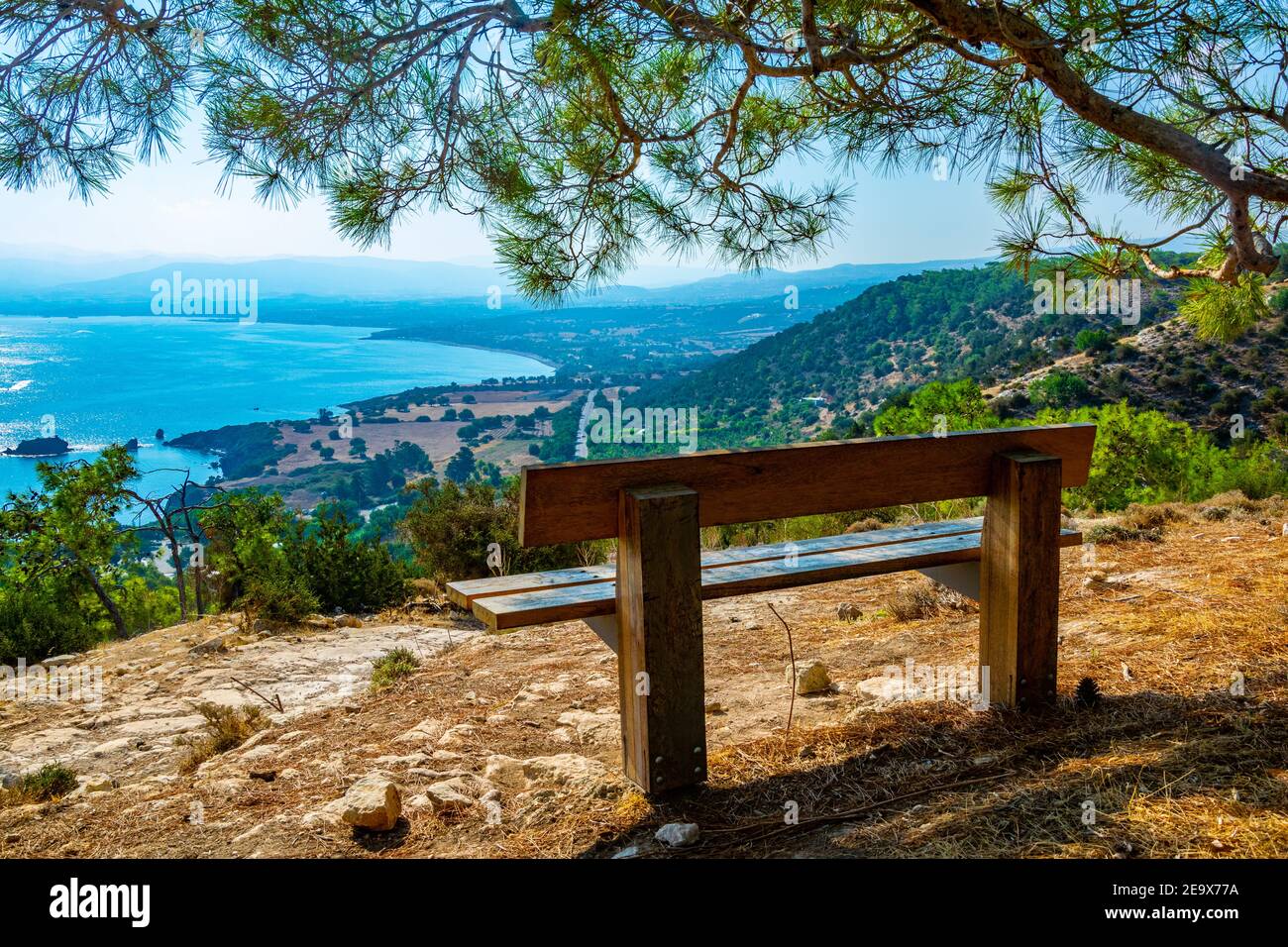 Stone bench coast in cyprus hi-res stock photography and images - Alamy